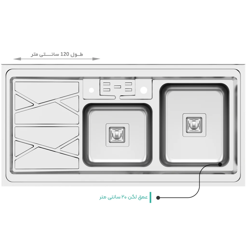 سینک روکار استیل 9041 میکس پلاس